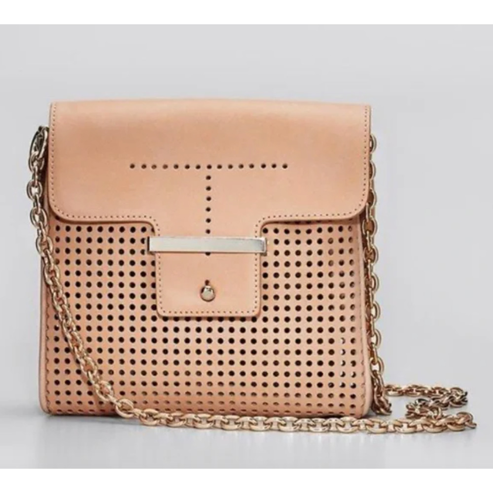 Ann Taylor Perforated Chain Link Crossbody Bag